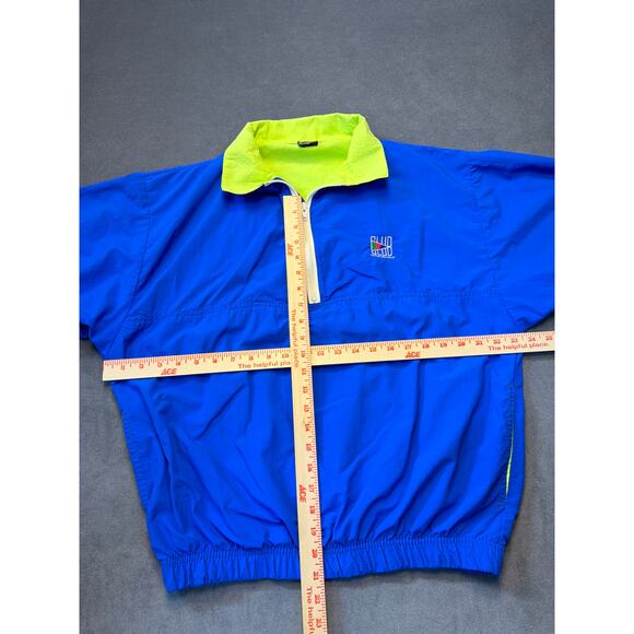 Vintage 80's Club Sportswear Windbreaker Men Med Retro Blue/Green Running Track - Picture 7 of 8